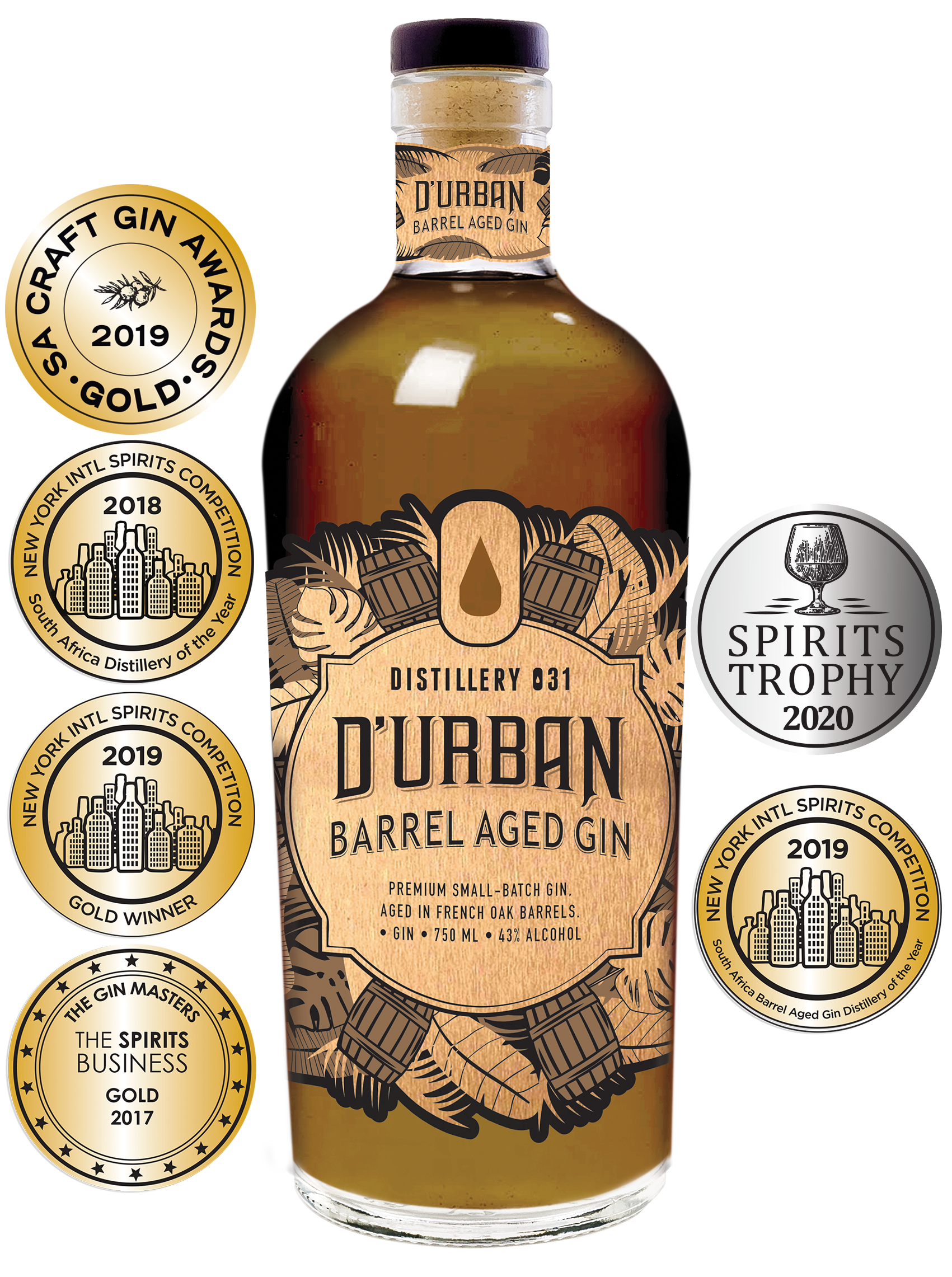 D'Urban Barrel Aged Gin 750ml (Distillery 031)