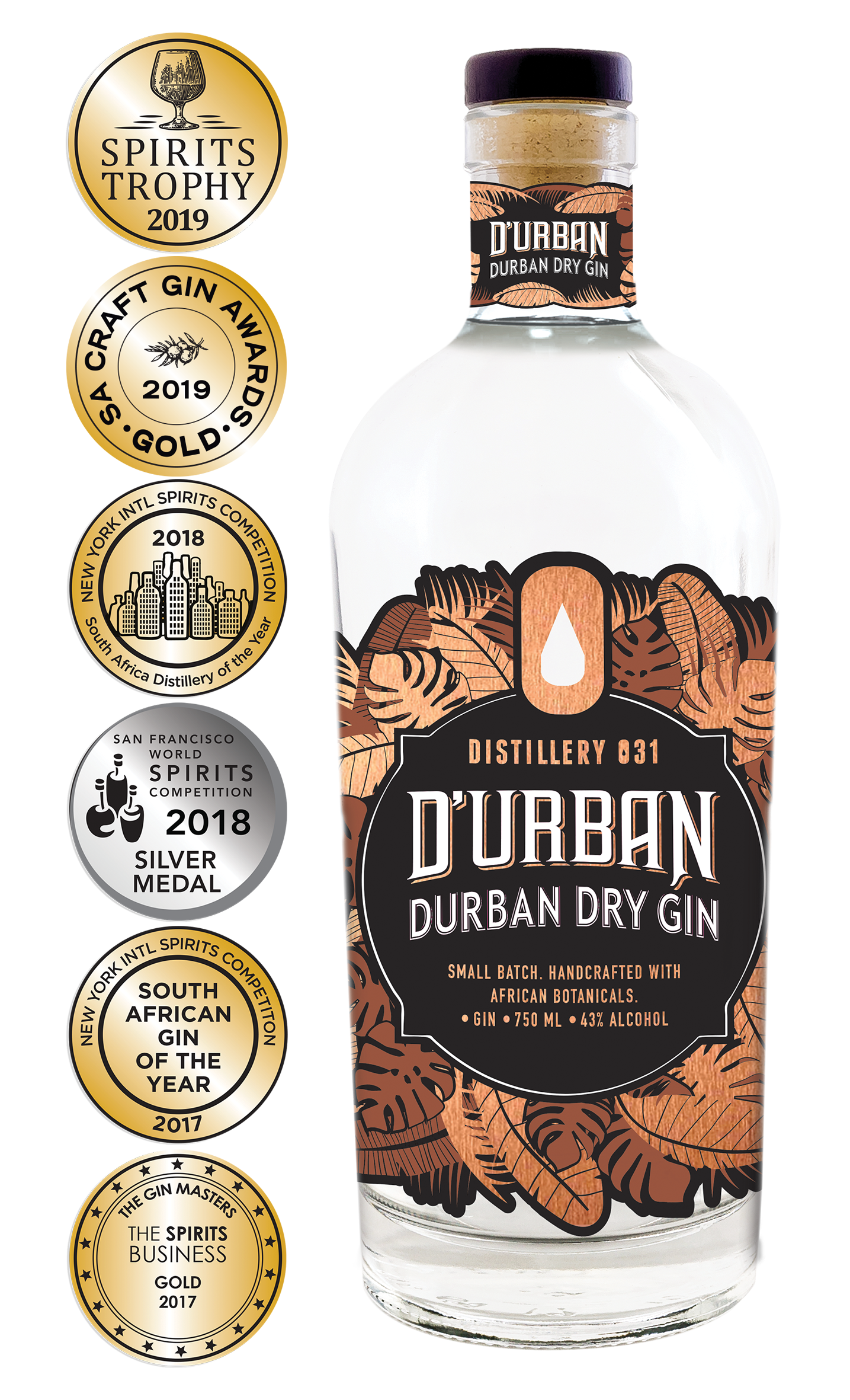 D'Urban Dry Gin 750ml (Distillery 031)
